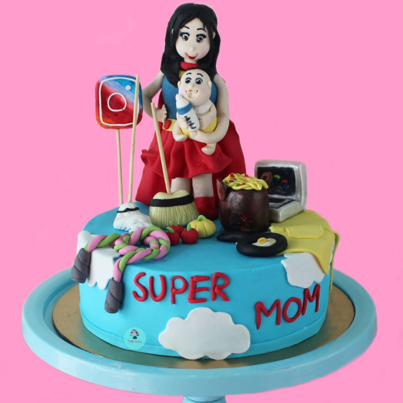 Super Mom Theme Cake