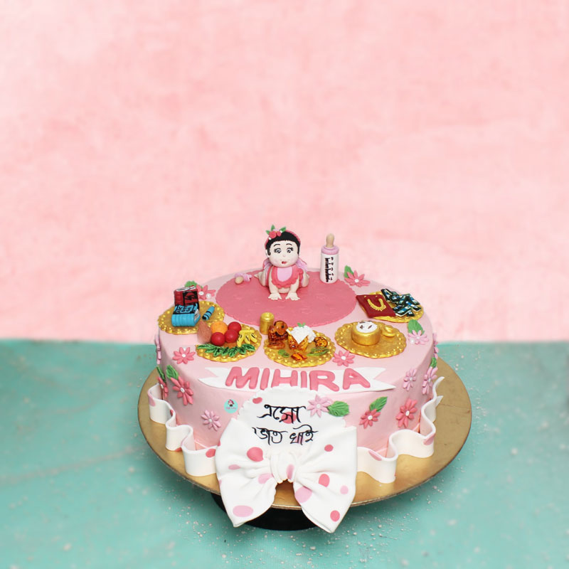 Pink-Annaprashan-Cake