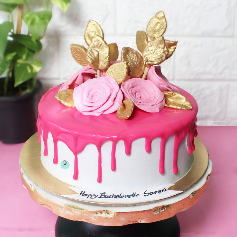 Blooming-Pink-Drip-Cake