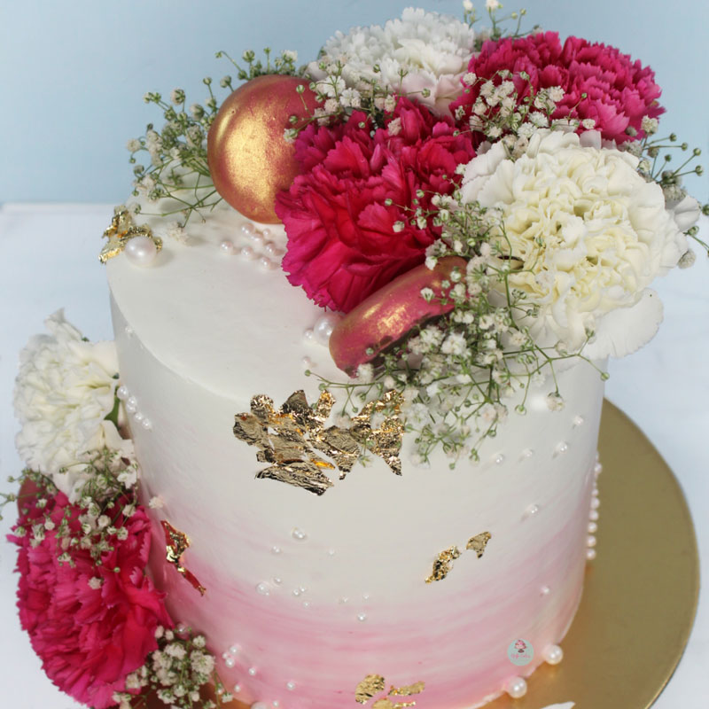 Elegant-Pink-Flower-Cake