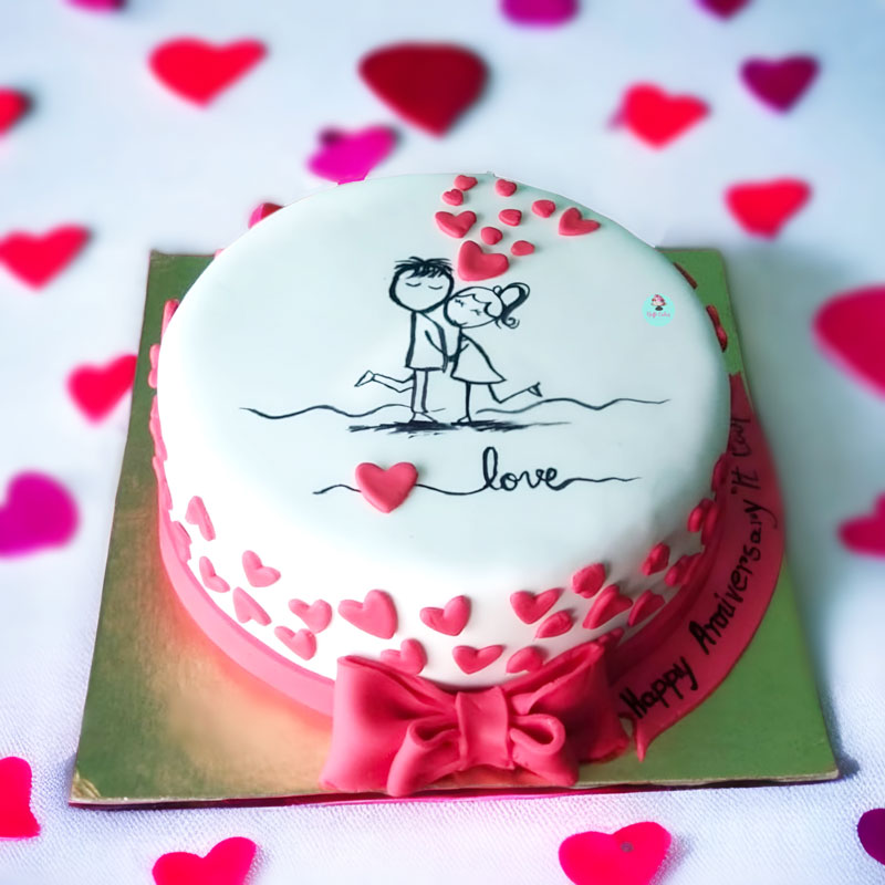 Shop for Fresh Anniversary Special Couple Cake online - Hosur-nextbuild.com.vn