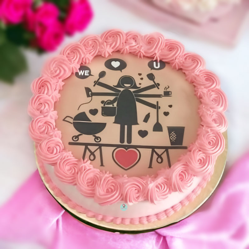 Pink-Mother’s-Day-photo-Cake